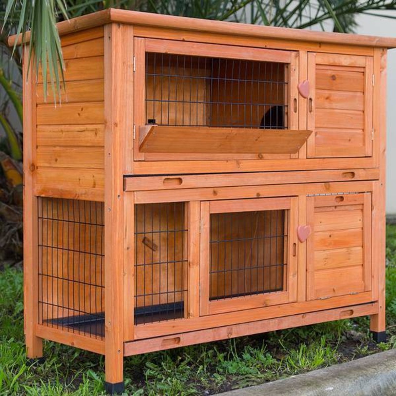 Buy XL Double Storey Rabbit Hutch Guinea Pig Cage , Ferret cage W Pull Out Tray MyDeal