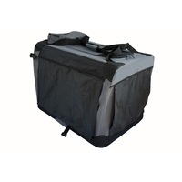 YES4PETS XL Foldable Soft Crate Cage Carrier With Curtain-Grey