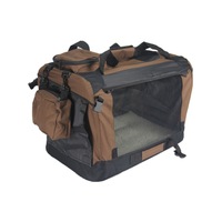 YES4PETS XXXL Foldable Soft Crate Travel Carrier With Curtain-Brown