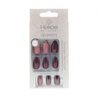 GEL EFFECT ARTIFICIAL NAILS - STILETTO BURGANDY MIX 24PC