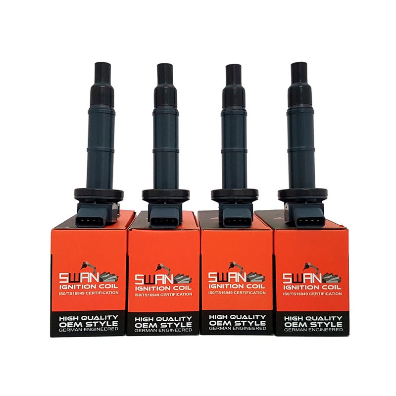 Pack of SWAN Ignition Coils and NGK Spark Plugs for Toyota Camry