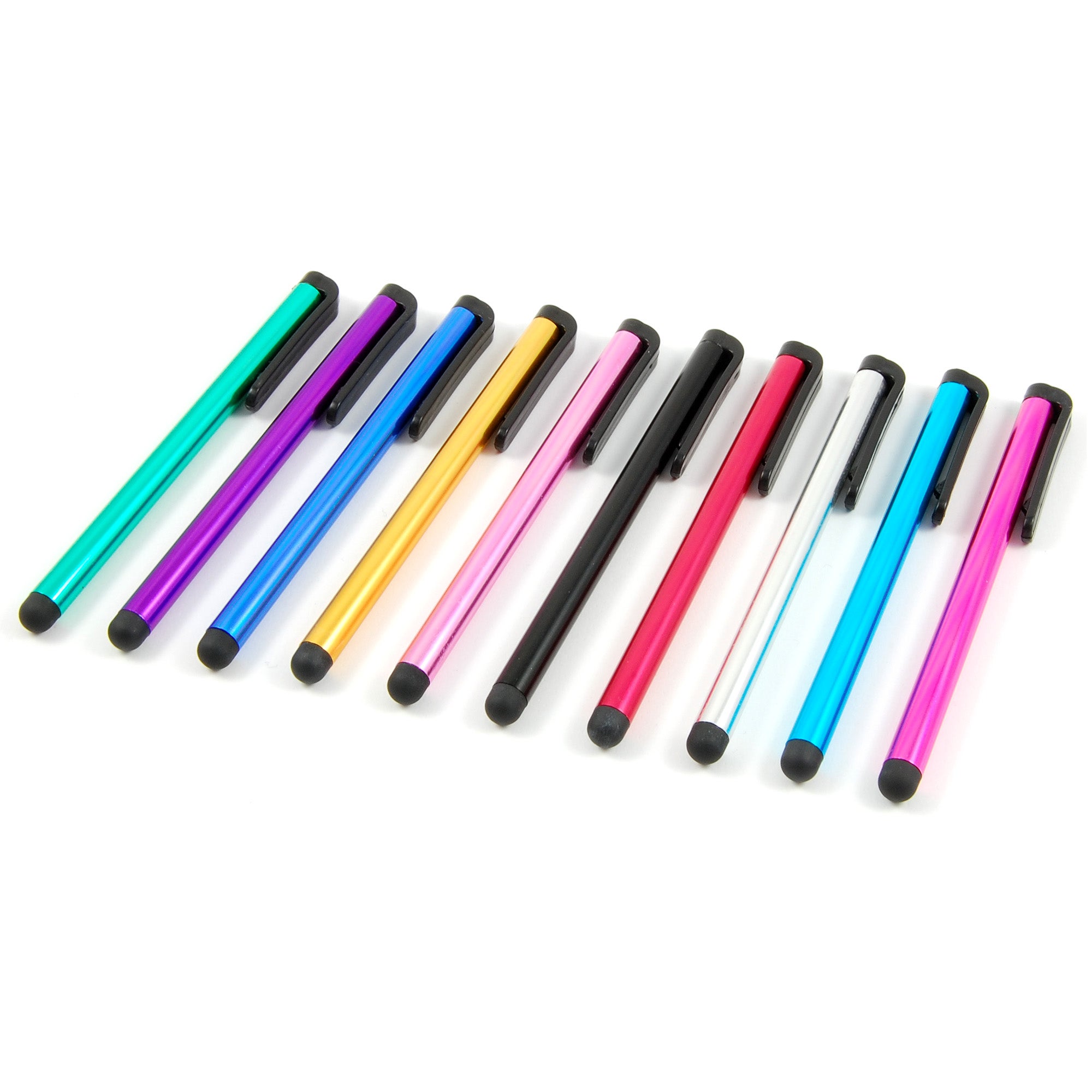 [10 Pack] Universal Capacitive Touch Screen Stylus Pens by MEZON – Vibrant Colours, Convenient Size 10cm – Compatible with All Tablets and Smartphones