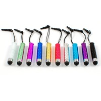[10 Pack] Universal Mini Capacitive Touch Screen Stylus Pens with Dust Plug by MEZON – Vibrant Colours, Convenient Size 4.3cm – Compatible with All Tablets and Smartphones