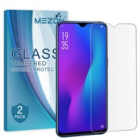[2 Pack] OPPO R17 Pro Tempered Glass 9H HD Crystal Clear Premium Screen Protector by MEZON – Case Friendly, Shock Absorption (R17 Pro, 9H)