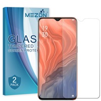 [2 Pack] OPPO Reno Z Tempered Glass 9H HD Crystal Clear Premium Screen Protector by MEZON – Case Friendly, Shock Absorption (Reno Z, 9H)