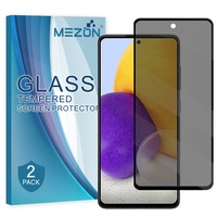 [2 Pack] Privacy Anti-Spy Full Coverage Samsung Galaxy A72 Tempered Glass Premium 9H HD Screen Protectors by MEZON (Galaxy A72, Privacy)