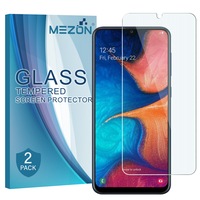 [2 Pack] Samsung Galaxy A50 Tempered Glass Crystal Clear Premium 9H HD Screen Protector by MEZON – Case Friendly, Shock Absorption (A50, 9H)