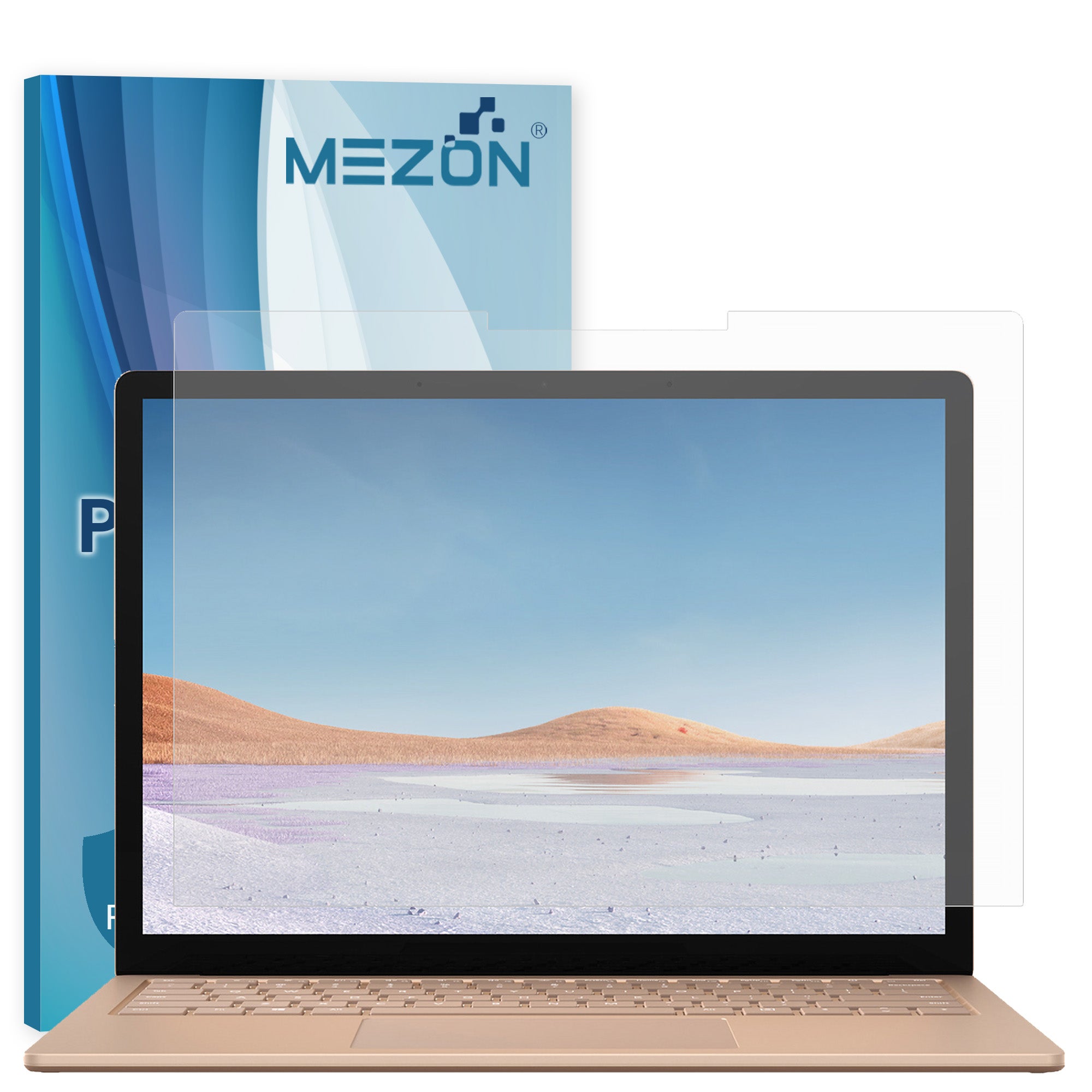 [3 Pack] Microsoft Surface Laptop 4 (13.5") Ultra Clear Film Screen Protector by MEZON – Case and Surface Pen Friendly, Shock Absorption