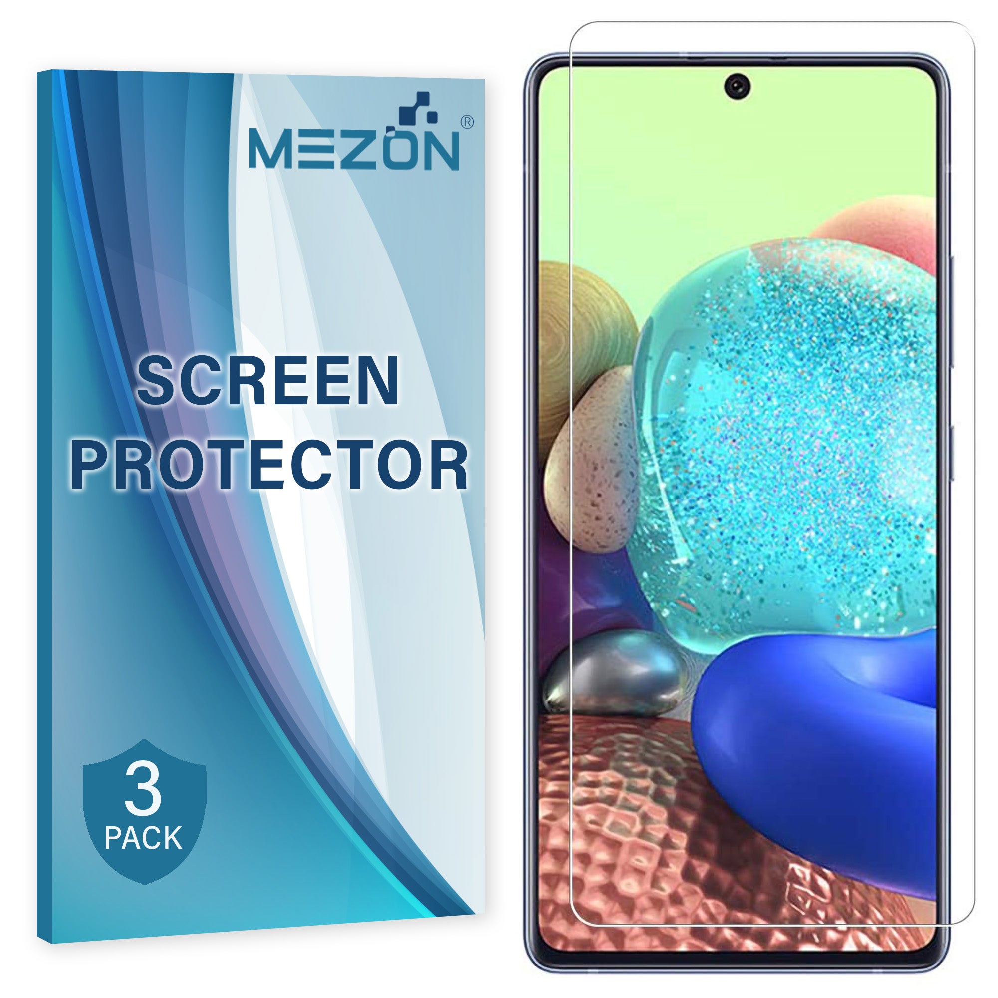 [3 Pack] Samsung Galaxy A71 5G Ultra Clear Screen Protector Film by MEZON – Case Friendly, Shock Absorption (A71 5G, Clear)