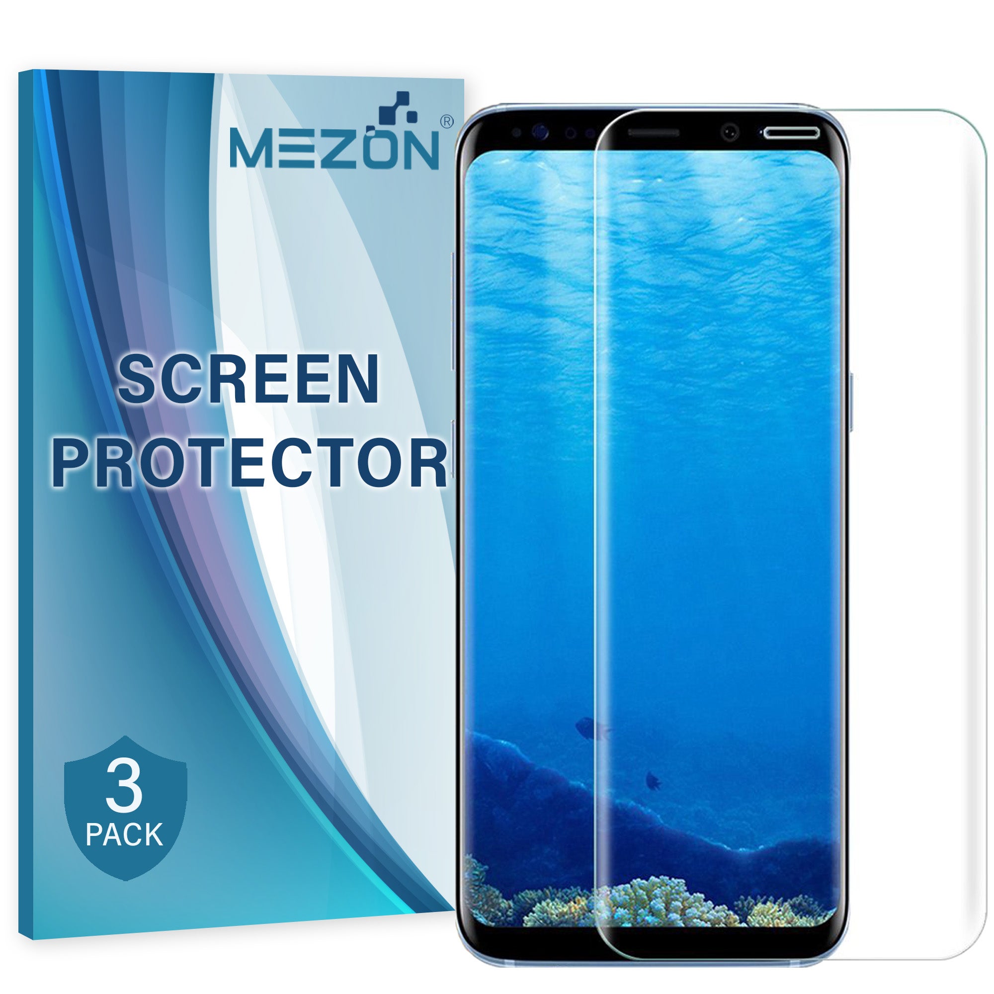 [3 Pack] Samsung Galaxy S9 Ultra Clear Edge-to-Edge Full Coverage Screen Protector Film by MEZON – Case Friendly, Shock Absorption (S9, Clear)