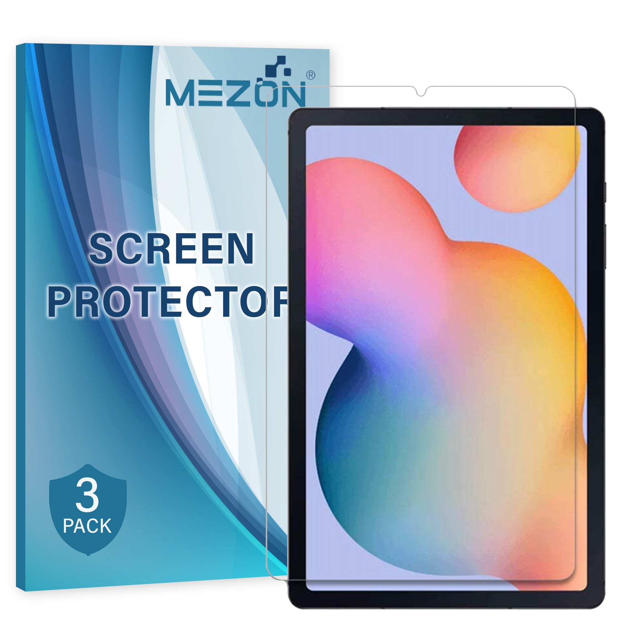 [3 Pack] Samsung Galaxy Tab S6 Lite 10.4" Ultra Clear Film Screen Protector by MEZON (SM-P610, P615, Clear)