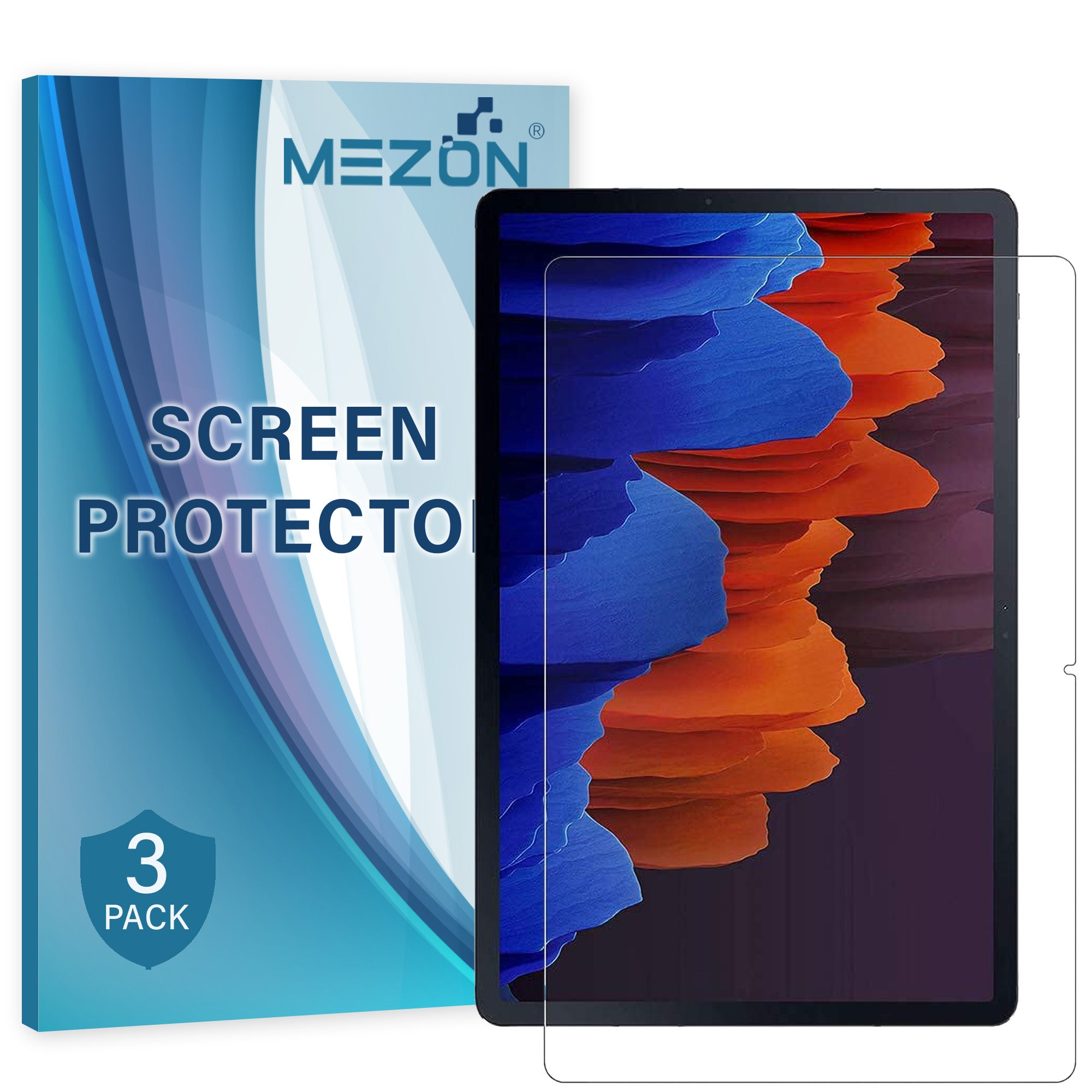 [3 Pack] Samsung Galaxy Tab S7 11" Ultra Clear Film Screen Protector by MEZON (SM-T870, T875, Clear)