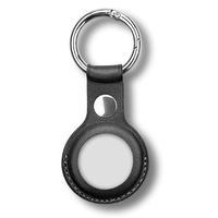 MEZON Black PU Leather Protective Case Holder for Apple AirTag Tracker with Keychain Ring (Leather, Black) – FREE EXPRESS