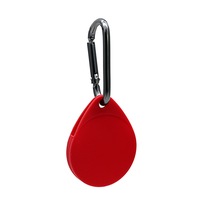 MEZON Red Silicone Protective Full Coverage Case Holder for Apple AirTag Tracker with Keychain Ring (Silicone Full, Red)