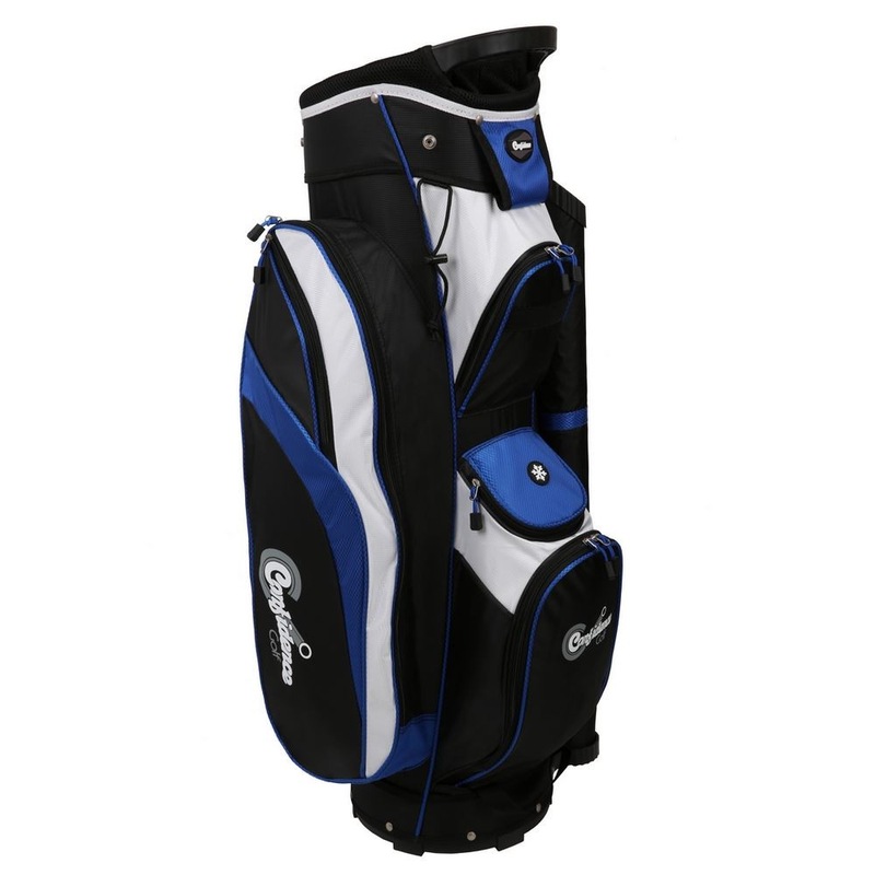 Buy Confidence Tour 14 Way Cart / Trolley Golf Bag Black/Blue MyDeal