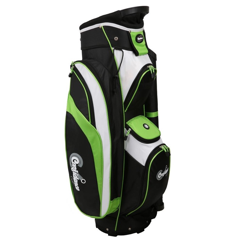 Buy Confidence Tour 14 Way Cart / Trolley Golf Bag Black/Green MyDeal