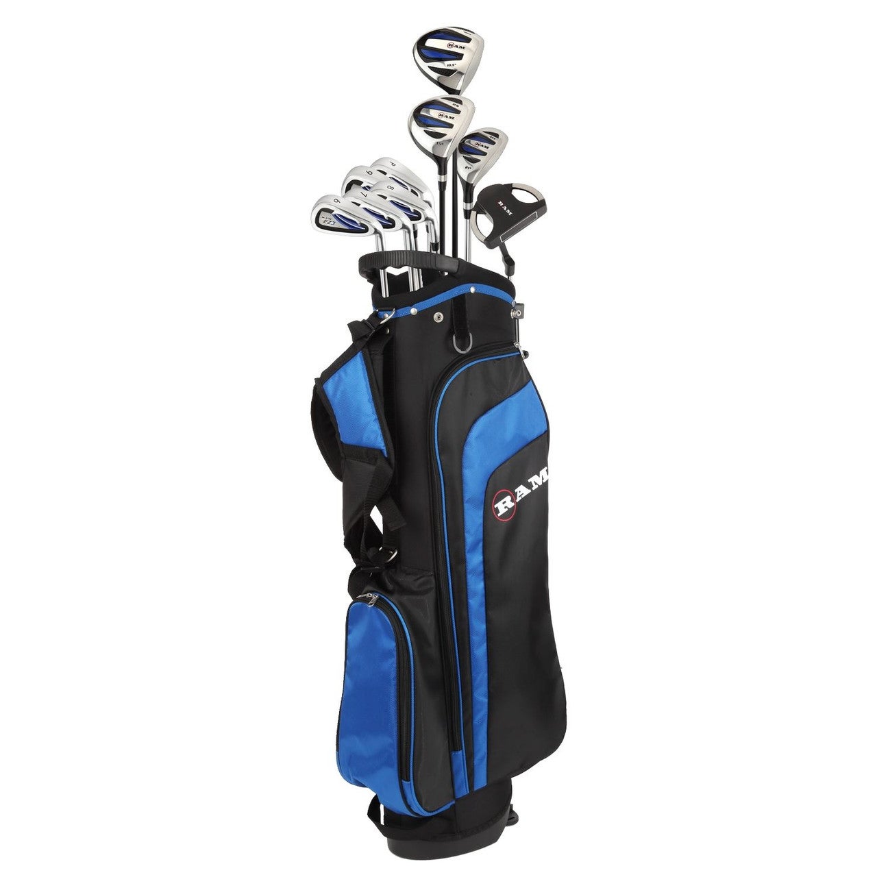 Ram Golf EZ3 1" Shorter Golf Clubs Set w/ Stand Bag- Graphite/Steel Shafts, MRH
