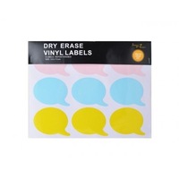Sheet of 9 Speech Word Bubble Labels for Kitchen Whiteboard Marker Friendly