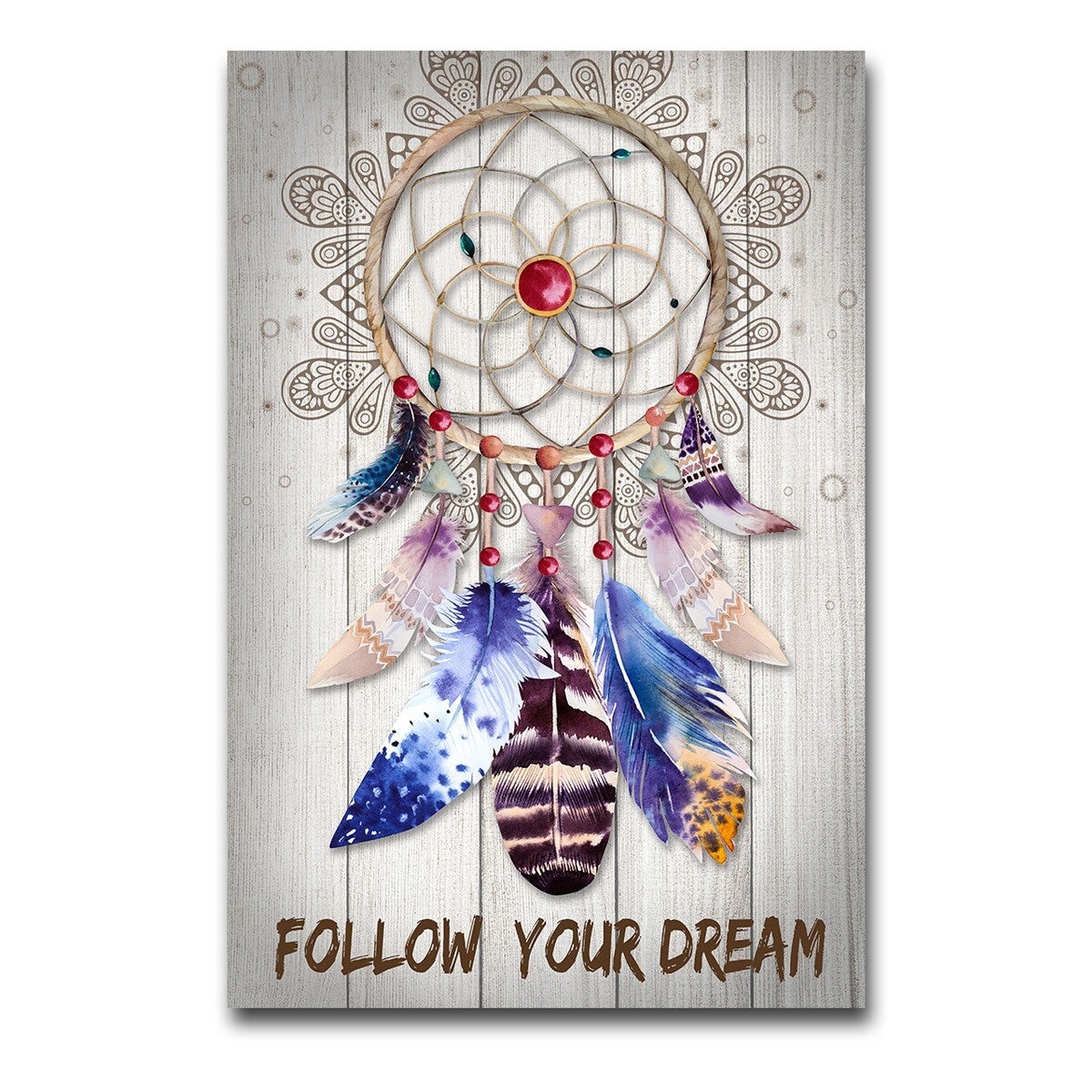 1pce 70cm Dream Catcher with Inspirational Quote Canvas