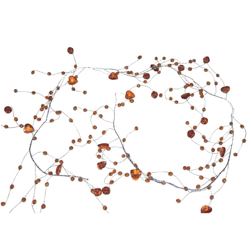 Buy 2x Orange Beaded Garlands Wire Crystal Beaded Branch Wedding