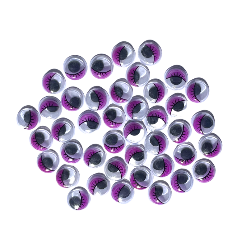 2 X PACKS of 50 Craft Googly Eyes Purple Colour Eyelids 10Mm Glue On $9.65  - PicClick AU