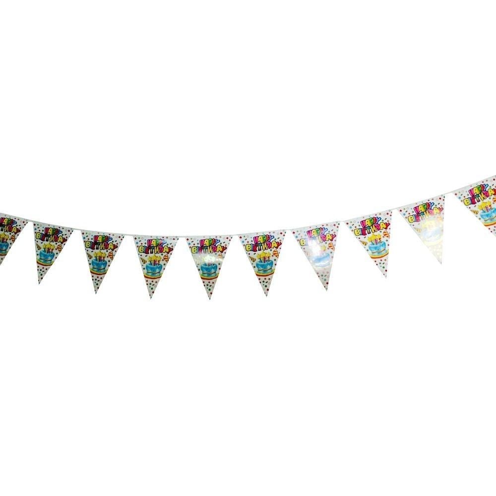 Birthday Cake 2m Party Bunting Flags Paper with Quality Stitched Joinings