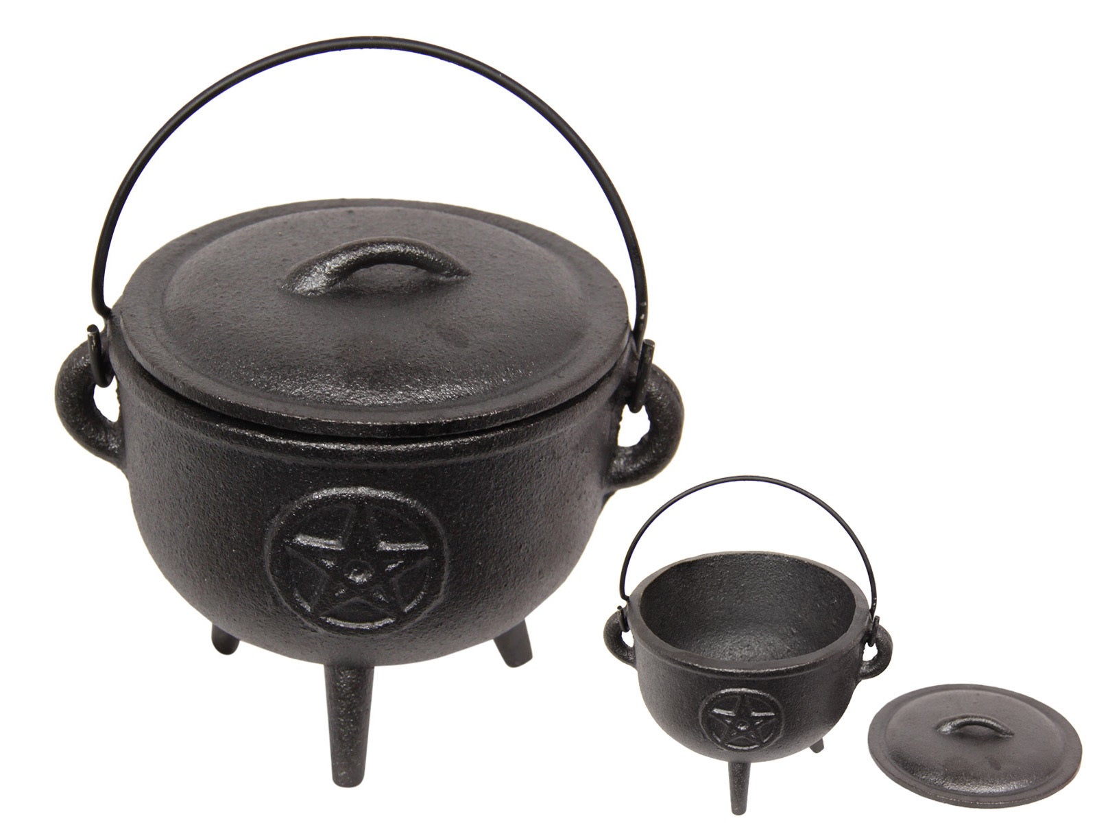 1pce 12cm Cast Iron Cauldron with Lid to Create Speels and Potions Bowl 