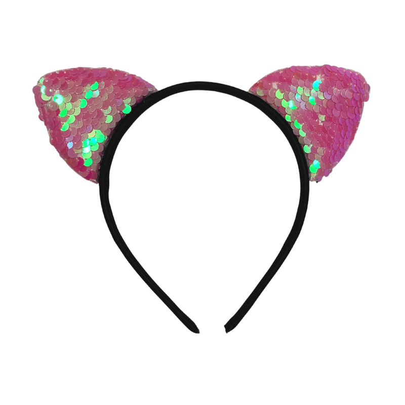 Buy Sequin Baby Pink Cat Ears Headband, Dress Up Costume Accessory Kids ...