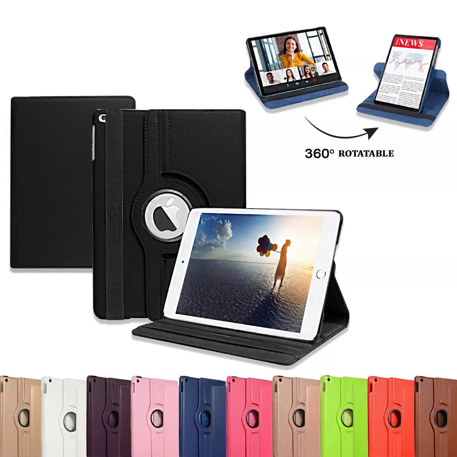 360 Rotating Leather Smart Case Cover For iPad Pro 9.7" - Black