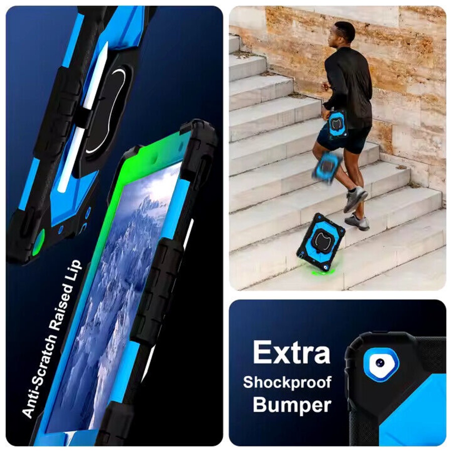 For iPad 6th Gen 9.7" Case Kids Heavy Duty Shockproof Cover - Green - Black