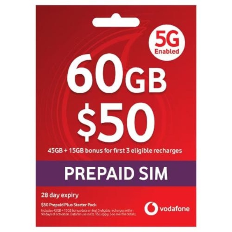 Buy Vodafone $50 Prepaid SIM - MyDeal