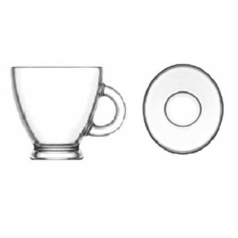 Buy Classica Aurora Glass Espresso Cup & Saucer 95ml Set 6 MyDeal
