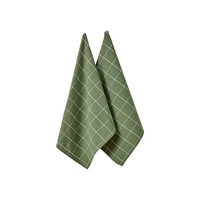 Ladelle Eco Check Green 2pk Kitchen Tea Towel