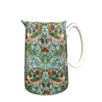 Fine China Milk Jug Straw Thief Aqua Design 14cm Heritage Brand New 600ml 21oz