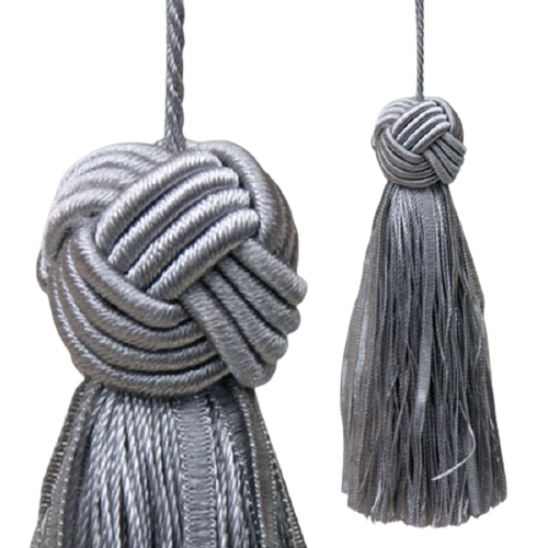 Turks Head Knot Tassel - French Silvery Blue 10.5cm Pack of 5