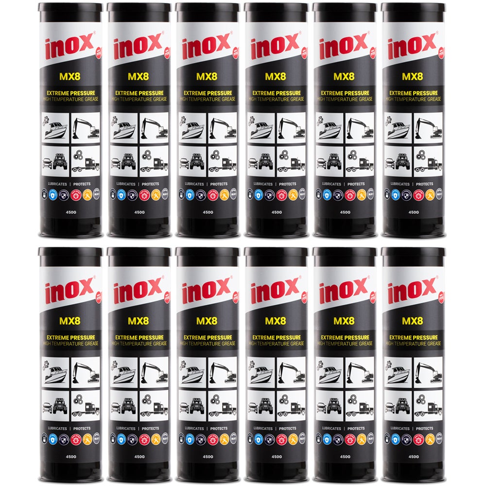 12 Pack Inox MX8 PTFE High Performance Grease Cartridge 450g (MX8-450x12)