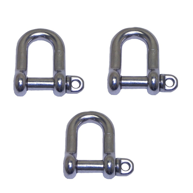 3 PACK BRIDCO D SHACKLE WITH OVERSIZED PIN - STAINLESS STEEL 11MM (A-2361-103)
