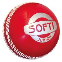 HART SOFTI PVC CRICKET BALL - RED - JUNIOR / SENIOR - ONE PIECE COVER