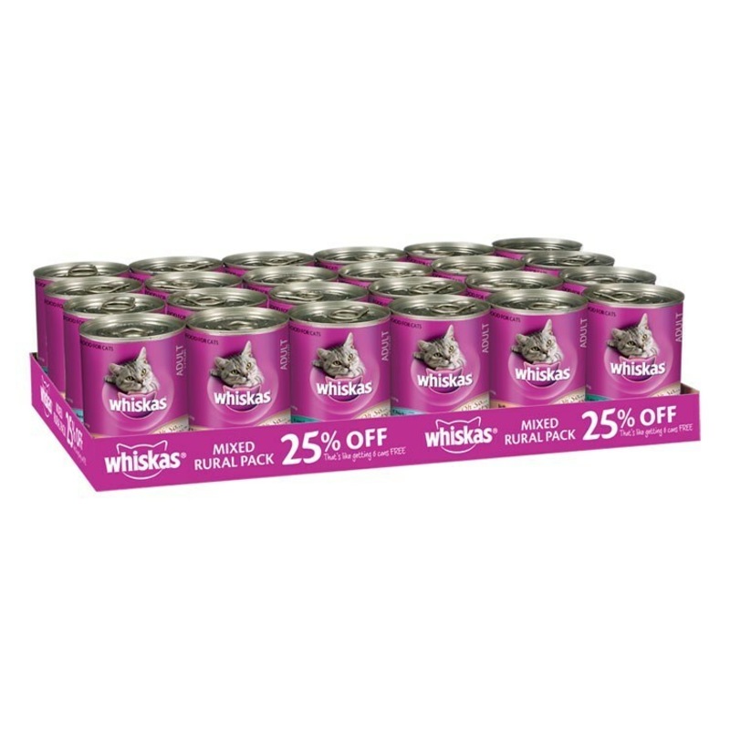 Buy Whiskas Adult Cat Food Tins Mixed Selection Case 24 x 400g MyDeal