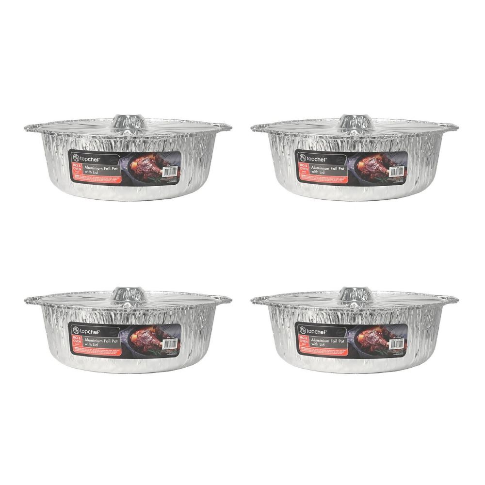 Buy 6x Top Chef Lightweight Disposable Oven-safe Aluminum Foil Pot w ...