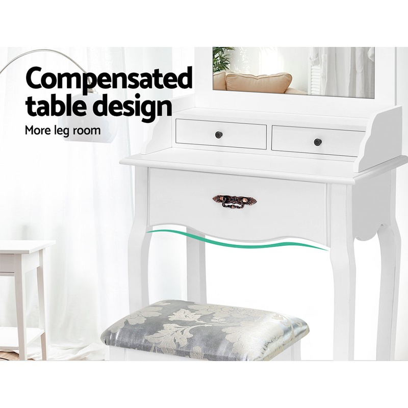 Dressing Table/ Stool/ Mirror/ Drawer/ Makeup/ Jewellery White