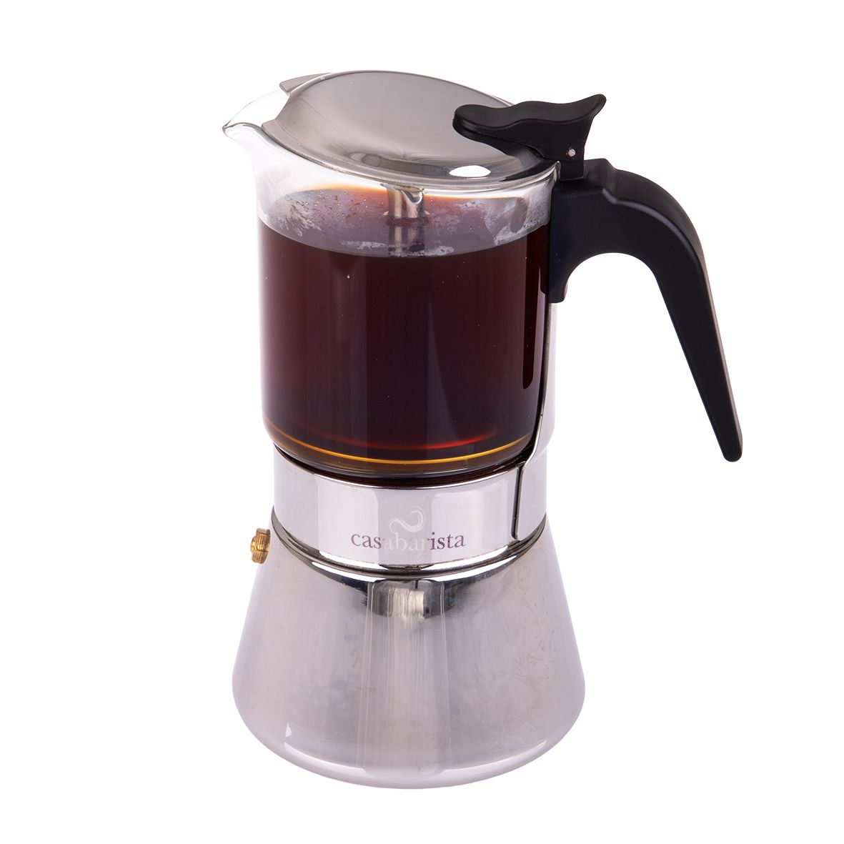 Casa Barista Capri Glass Top Stainless Steel Espresso Maker - 3 Cup