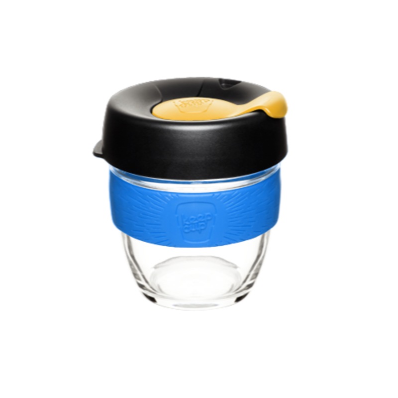 Buy Brew Glass Coffee Cup 8oz/227ml Blue/Navy/Yellow Small KeepCup