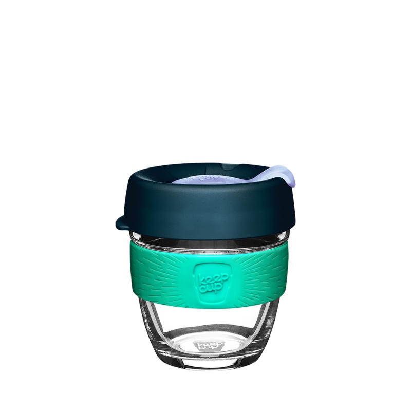 Buy Brew Glass Coffee Cup Small Green/Navy 227ml/8oz Eventide KeepCup MyDeal