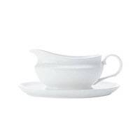 Maxwell & Williams Porcelain Stylish Basics Gravy Boat & Saucer 550ml - White