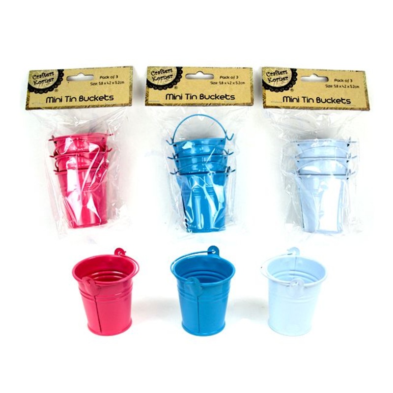 Mini Tin Buckets Pack of 3 MyDeal