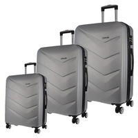 Pierre Cardin Hard Suitcase 3-Piece Luggage Set - Silver