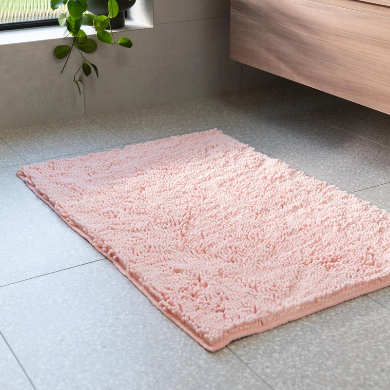 Buy Pure Zone Chenille Noodle Bath Mat Blush Pink 60x90cm MyDeal