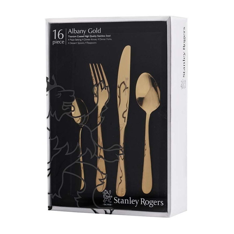 Buy Stanley Rogers Albany Gold Cutlery Set 16pc MyDeal