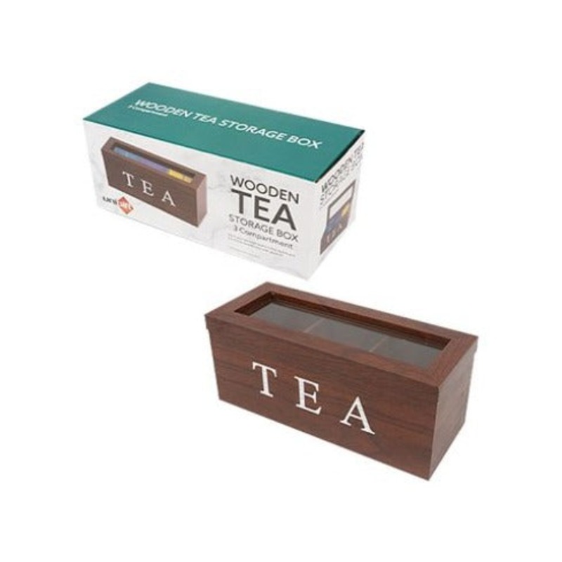 Buy Wooden Tea Storage Box Brown 3 Compartment MyDeal